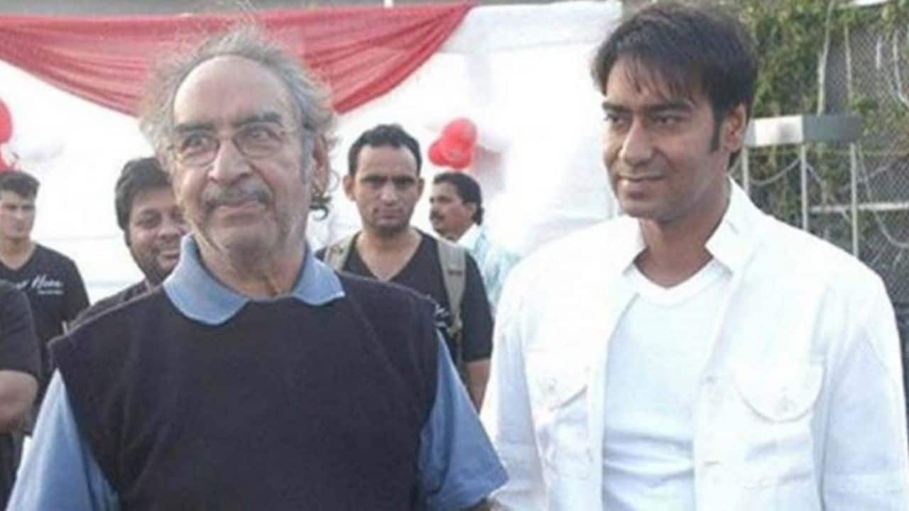 Veeru Devgan with son Ajay Devgan. Twitter