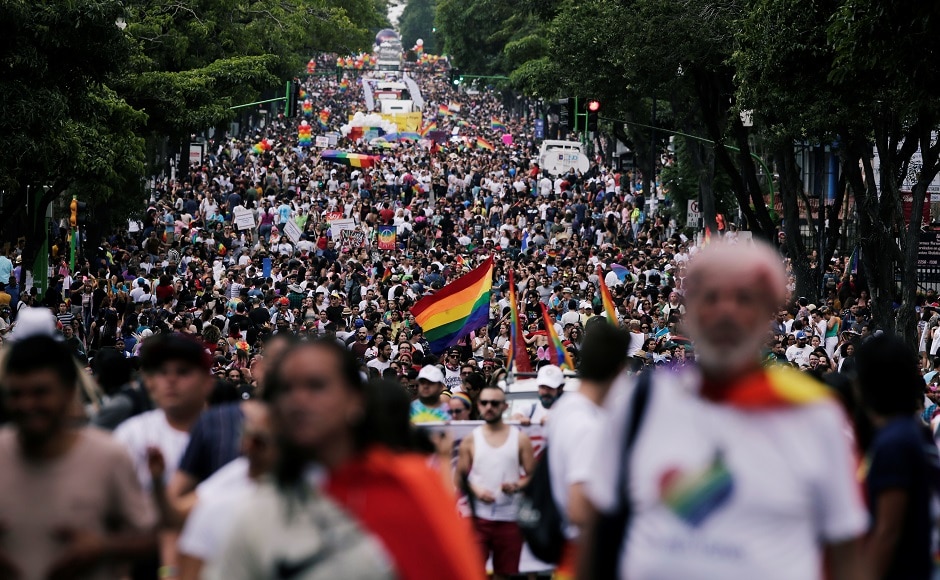 Thousands take part in the annual Gay Pride parade along a Central Avenue, in San Jose, Costa Rica on 23 June, 2019. Reuters/Juan Carlos Ulate Thousands take part in the annual Gay Pride parade along a Central Avenue, in San Jose, Costa Rica on 23 June, 2019. Reuters/Juan Carlos Ulate