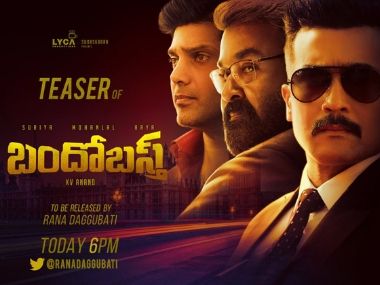 Bandobast teaser: Suriya plays a master of disguises in action drama, also featuring Mohanlal, Arya, Boman Irani Bandobast teaser: Suriya plays a master of disguises in action drama, also featuring Mohanlal, Arya, Boman Irani