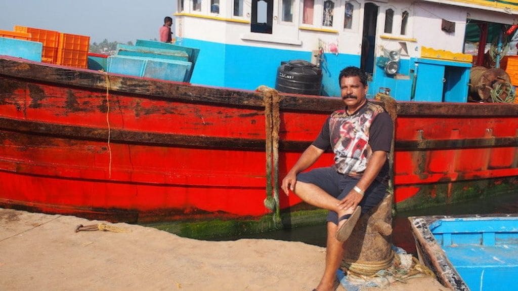 A fisher in Mangalore harbour.