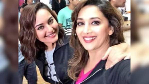Sonakshi Sinha appears on Madhuri Dixit-Nene's show Dance Deewane to promote Khandaani Shafakhana