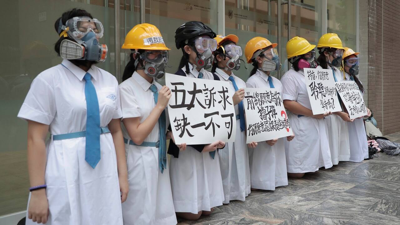 Hong Kong students plan to strike on first day of school; wear gas