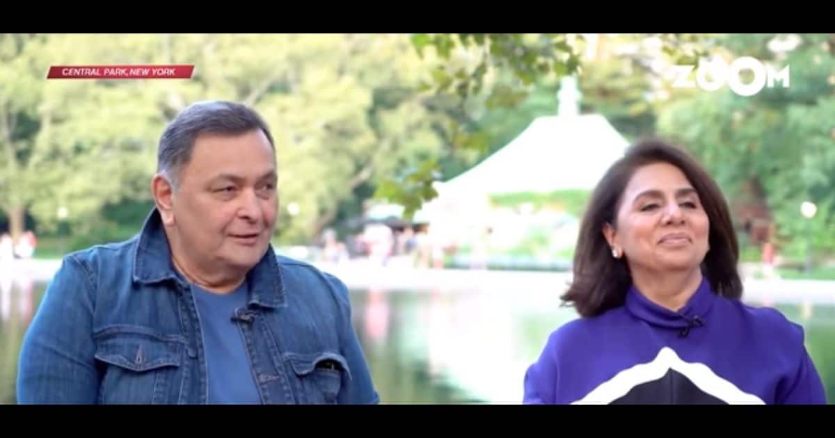 Rishi Kapoor (left) and Neetu Singh during the interview. YouTube screengrab