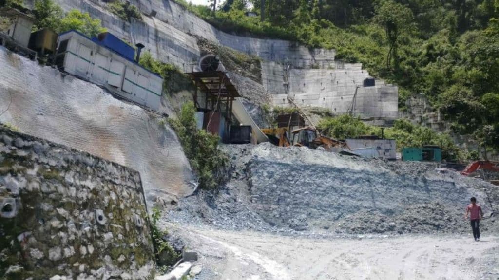 The construction of Sivok-Rangpo rail line in East Sikkim. Photo by Gurvinder Singh.
