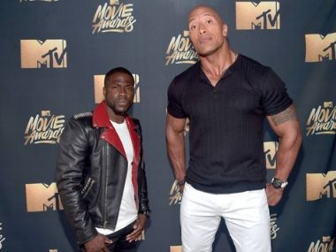 Dwayne Johnson makes early return from honeymoon as replacement for Jumanji co-star Kevin Hart on talk show Dwayne Johnson makes early return from honeymoon as replacement for Jumanji co-star Kevin Hart on talk show