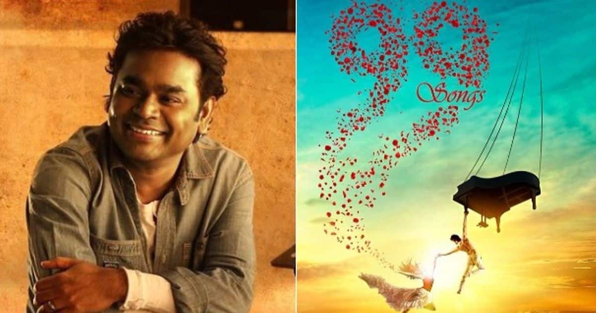 AR Rahman (left) and a poster of 99 Songs. Image from Twitter