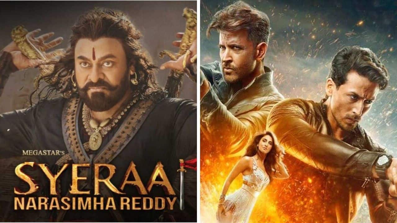 Posters of Sye Raa Narasimha Reddy (left) and War