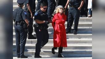 Jane Fonda arrested at US Capitol during climate change protest, charged with 'crowding, obstructing'