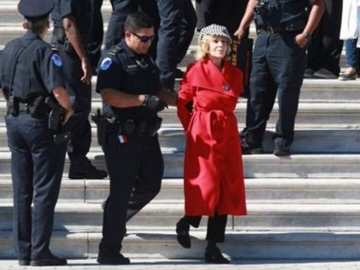 Jane Fonda arrested at US Capitol during climate change protest, charged with 'crowding, obstructing'