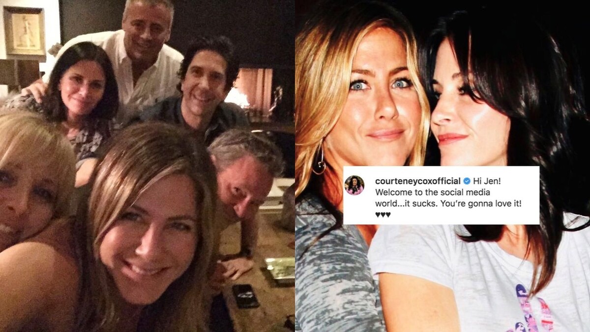 Courteney Cox Jennifer Aniston Porn - Jennifer Aniston joins Instagram with Friends reunion picture; Courteney Cox,  David Schwimmer welcome actress-Entertainment News , Firstpost