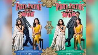 Pati Patni Aur Woh: Kartik Aaryan oscillates between Bhumi Pednekar and Ananya Panday in first full cast posters