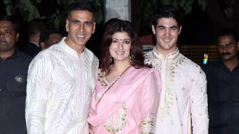 Akshay Kumar with Twinkle Khanna and son Aarav