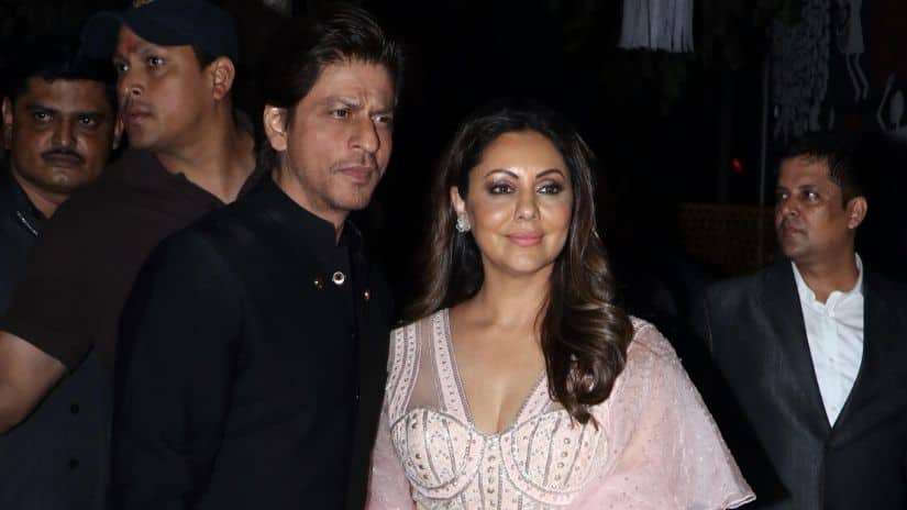 Shah Rukh Khan and Gauri Khan in Amitabh Bachchan's Diwali bash