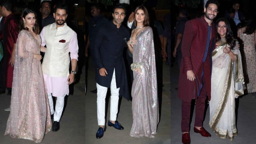 Soha Ali Khan with husband Kunal Kemmu (left), Tara Sutaria and Pulkit Samrat (centre), Zoya Akhtar with Gully Boy breakthrough star Siddhant Chaturvedi