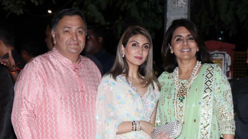 Rishi Kapoor with wife Neetu Kapoor and daughter Riddhima