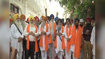 Sikh procession leaves for Pakistan's Nankana Sahib to celebrate 550th anniversary of Guru Nanak at Gurdwara Janam Asthan
