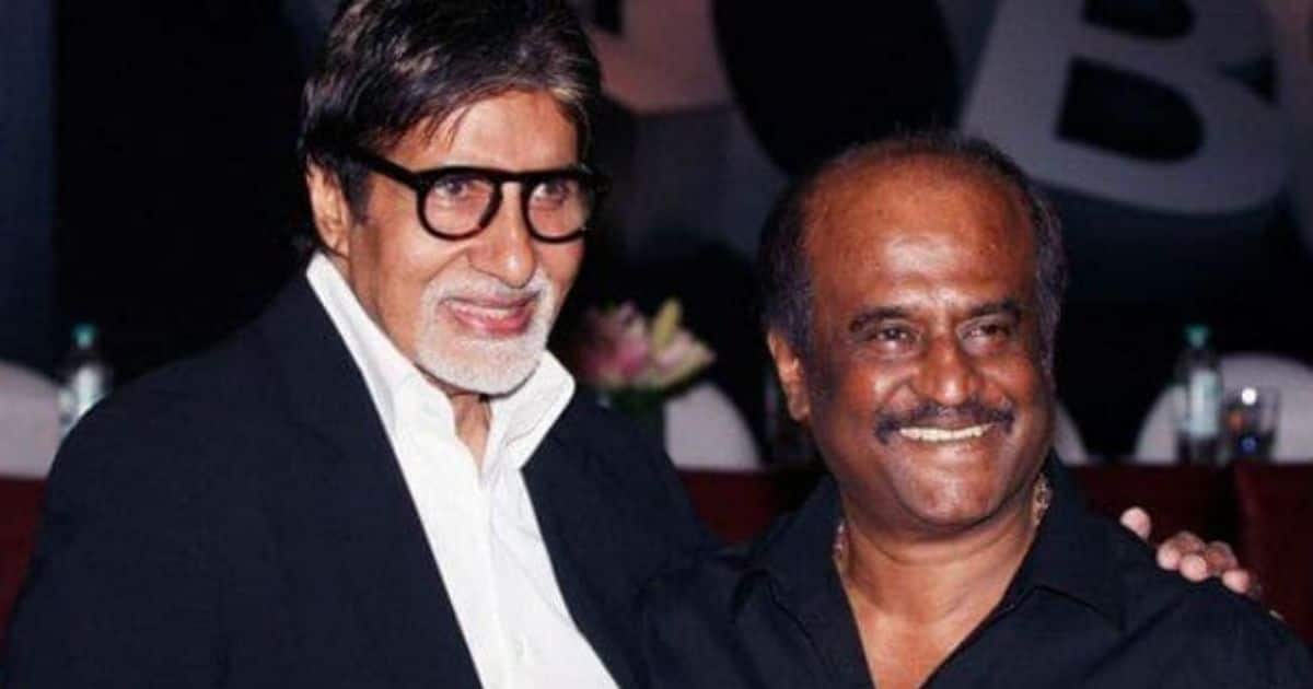 Amitabh Bachchan (left) with Rajinikanth. Image from Twitter