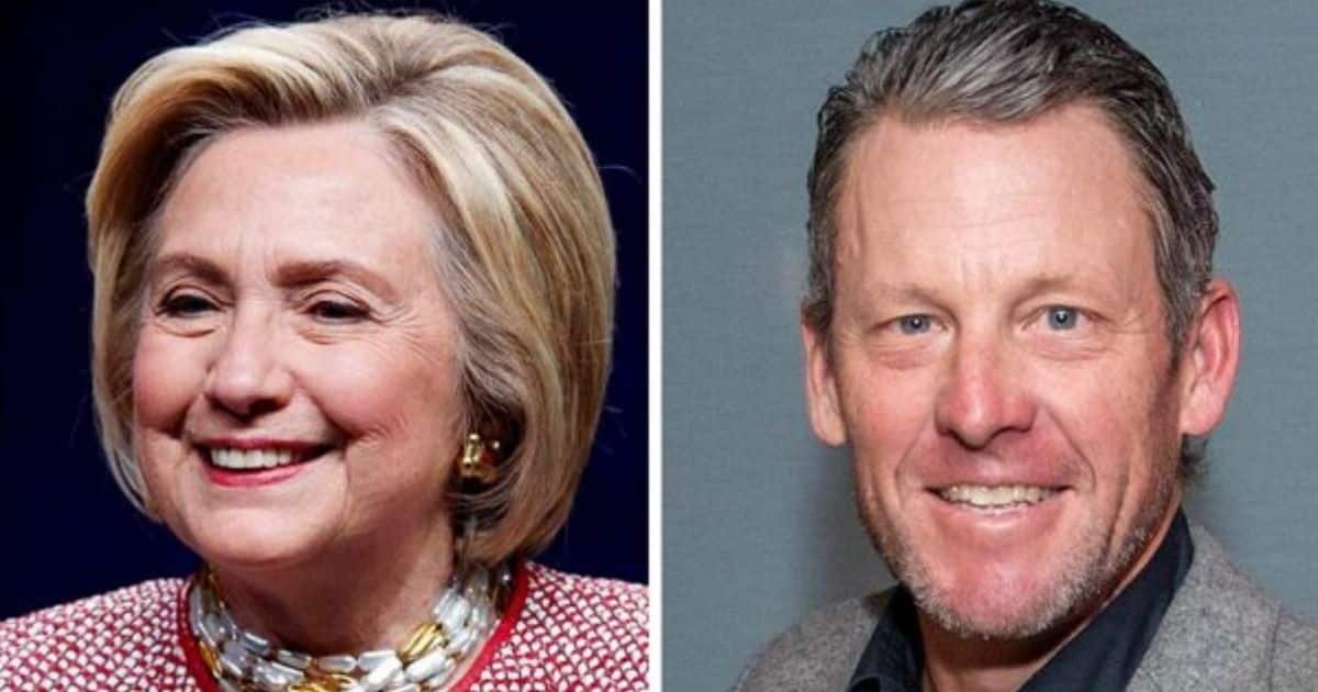 Hillary Clinton (left) and Lance Armstrong. Image from Twitter