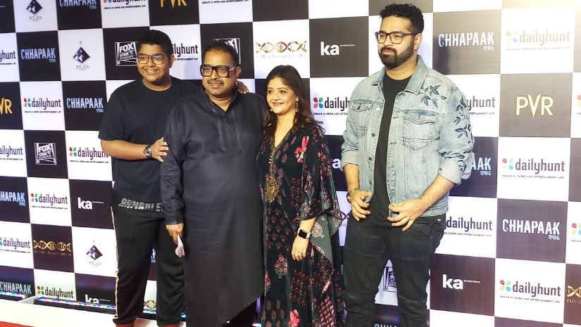 Chhapaak’s music director Shankar Mahadevan arrives at the event with family