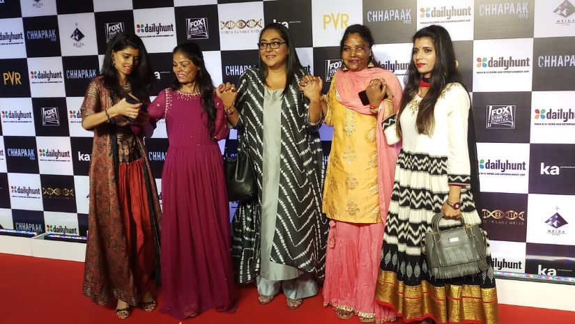 Meghna beams alongside few acid attack survivors