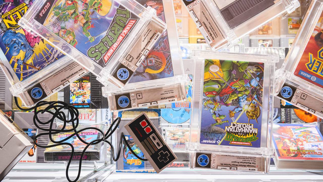 Sealed and graded vintage video games for sale at SideQuest Games in Portland, Ore., Jan. 2, 2020. For years, collectors largely spent money on arcane titles that completed a collection or on games of their childhood that they planned to replay. Leah Nash c.2020 The New York Times Company