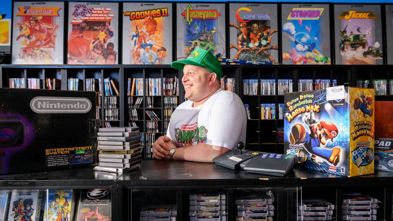 Owner Josh Hamblin at his SideQuest Games store in Portland, Ore., Jan. 2, 2020. “You almost can’t pay too much because stuff is going up so fast,” said Hamblin. Leah Nash c.2020 The New York Times Company