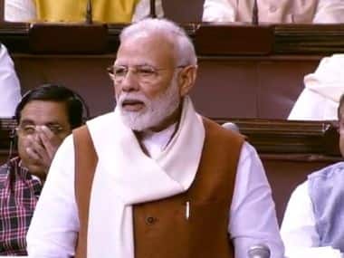 Prime Minister Narendra Modi speaking in Rajya Sabha on Thursday. ANI