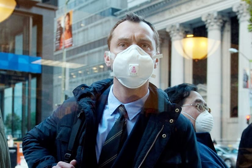 Jude Law in a still from Contagion