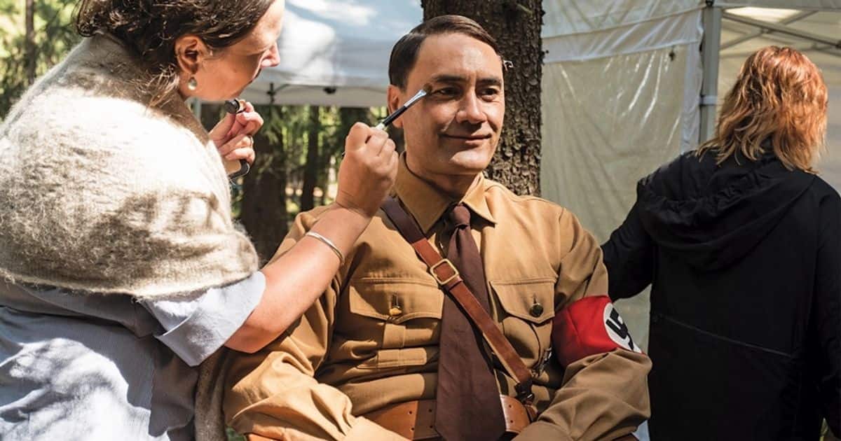 Taika Waititi gets made up as Adolf Hitler