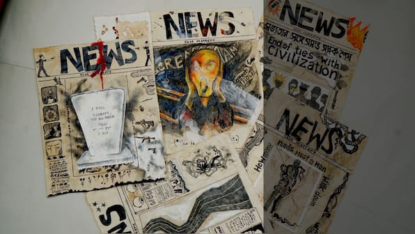 Turning newspapers into sculpture: Amritah Sen's unique art traverses fear, life's uncertainties and politics