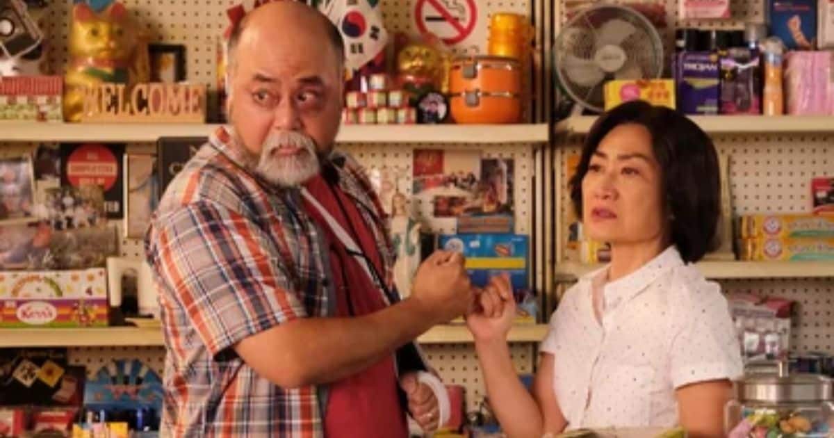 Paul Sun-Hyung Lee (left) and Jean Yoon in a still from Kim’s Convenience season 4.