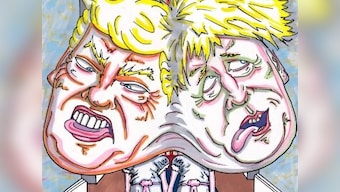 Coronavirus Outbreak: Jim Carrey's new artwork portrays Donald Trump, Boris Johnson as ghost twins from The Shining