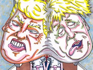 Coronavirus Outbreak: Jim Carrey's new artwork portrays Donald Trump, Boris Johnson as ghost twins from The Shining Coronavirus Outbreak: Jim Carrey's new artwork portrays Donald Trump, Boris Johnson as ghost twins from The Shining