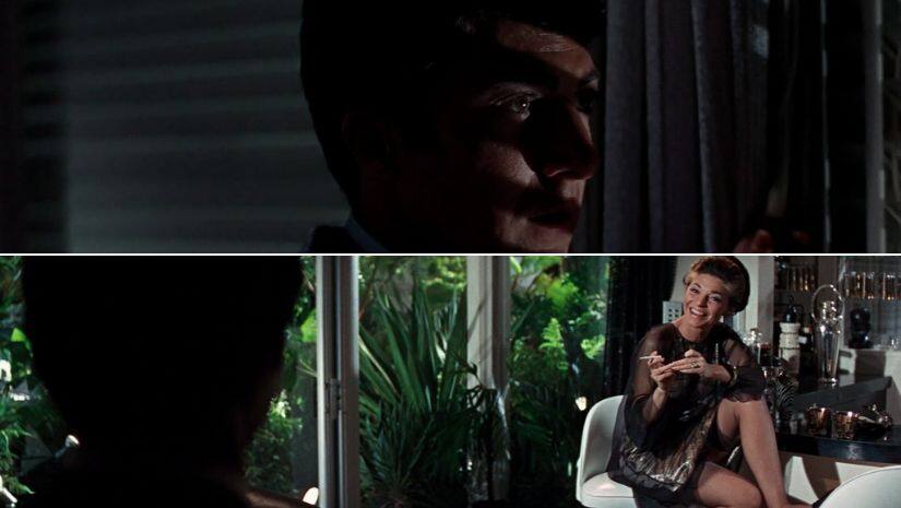 Cinematographer Robert Surtees plays around with light and shadow a lot to bring about the characters’ hidden emotions