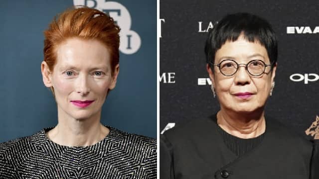 Tilda Swinton (left) and Ann Sui. Images from Twitter