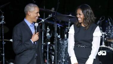Barack Obama to feature as guest on wife Michelle's Spotify podcast debut on 29 July