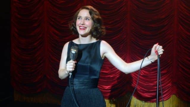 Rachel Brosnahan in a scene from The Marvelous Mrs. Maisel. Brosnahan is nominated for an Emmy Award for outstanding lead actress in a comedy series