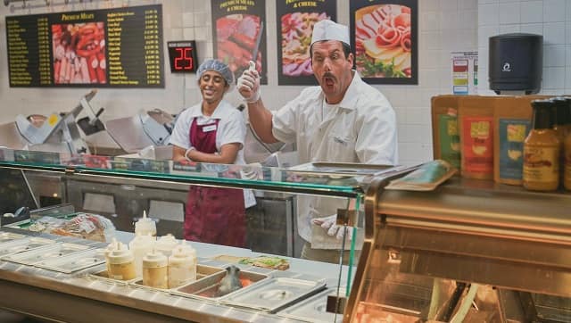 Adam Sandler in a still from Hubie Halloween