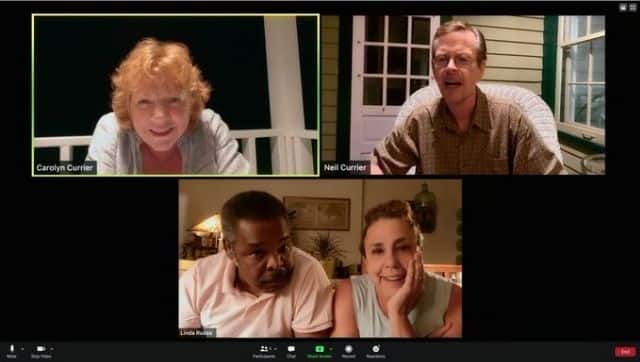 Neil and Caroline Currier chat with their friends online