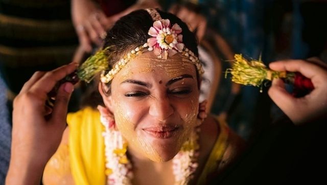 Kajal Aggarwal shares images of Haldi ceremony ahead of marriage with Gautam Kitchlu Kajal Aggarwal shares images of Haldi ceremony ahead of marriage with Gautam Kitchlu