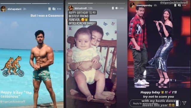 Screenshots of Disha Patani, Krishna Shroff and Ananya Panday's Instagram stories
