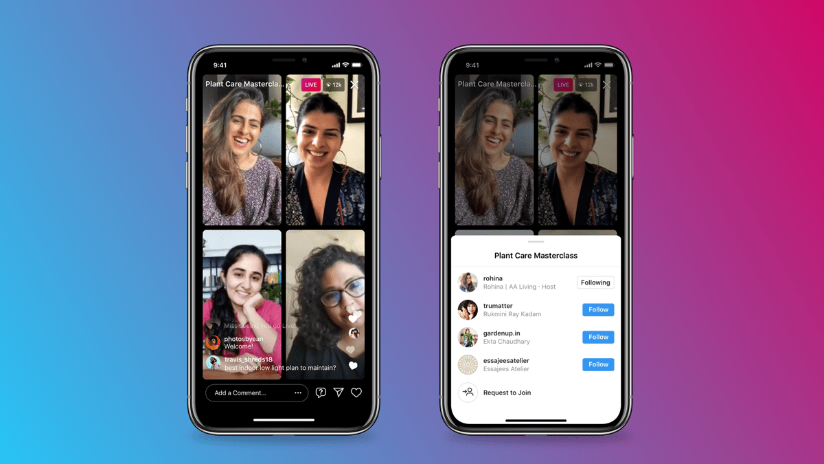 Instagram introduces Live Rooms that will let up to four users participate in a live session simultaneously Instagram introduces Live Rooms that will let up to four users participate in a live session simultaneously