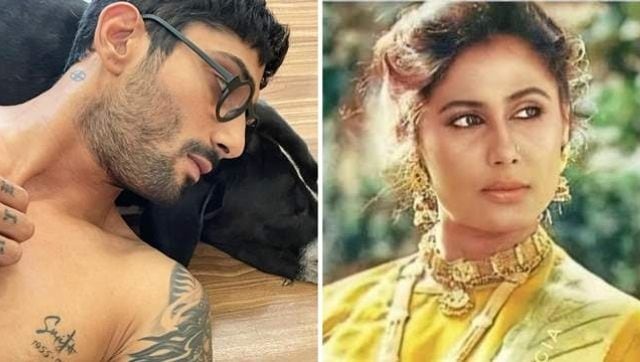 Prateik Babbar inks mother Smita Patils name on chest writes Smita  forever See photo  Bollywood News  The Indian Express