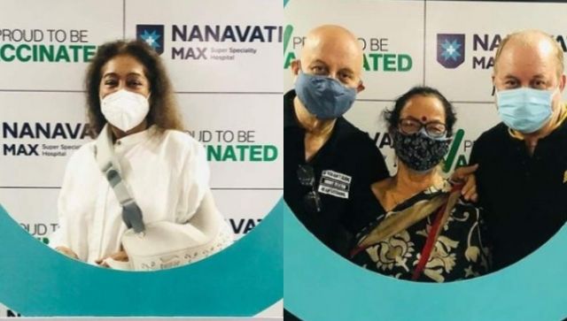 Anupam Kher, wife Kirron receive second shot of COVID-19 vaccine in Mumbai hospital Anupam Kher, wife Kirron receive second shot of COVID-19 vaccine in Mumbai hospital