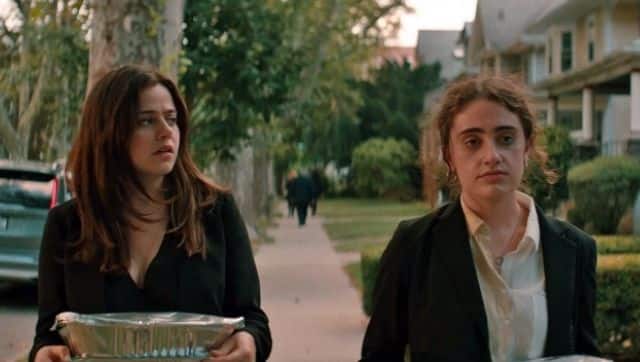 Rachel Sennott (left) and Molly Gordon in a still from Shiva Baby