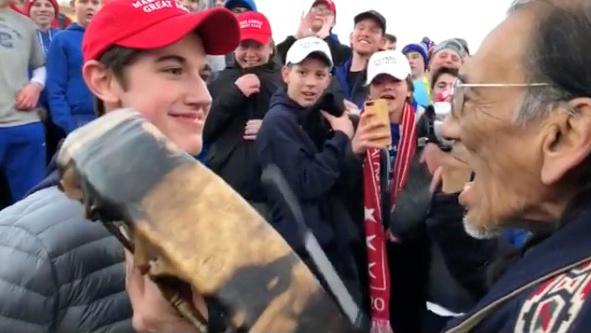 Students in Trump hats mock Native American school apologizes