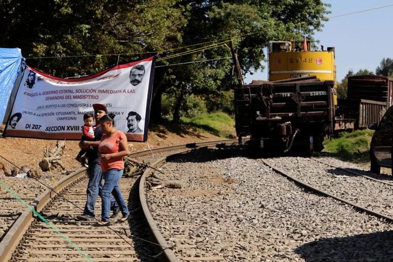 Mexico teachers block railway lines food shortages feared