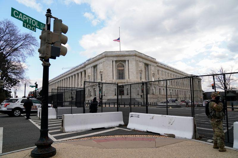 US President Biden arrives safely at White House protected by thousands of troops barricades