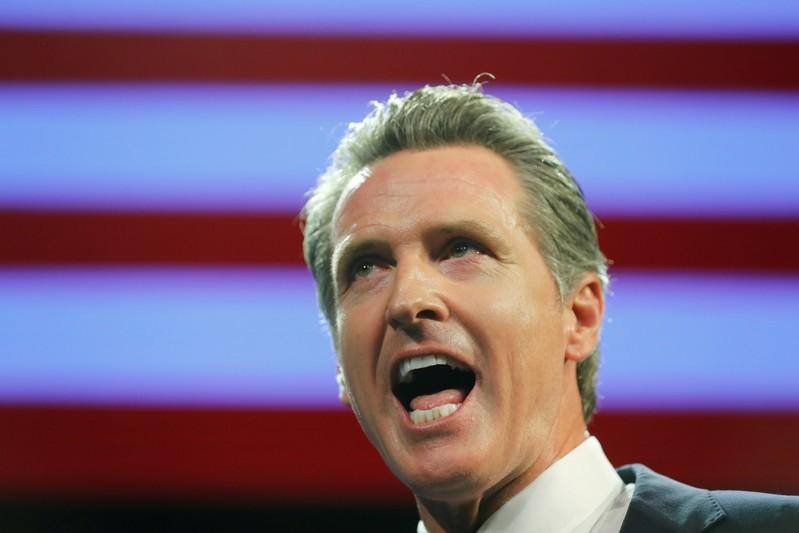 California Governor Newsom swipes at Trump, cuts water, rail projects