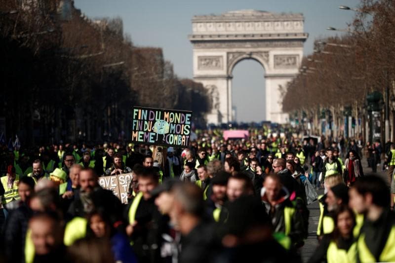 French police fire tear gas as latest yellow vest protests turn violent